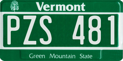 VT license plate PZS481