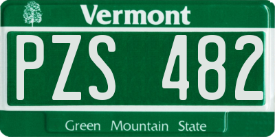 VT license plate PZS482