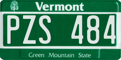 VT license plate PZS484