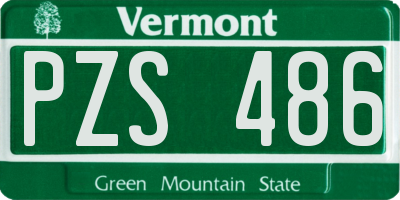 VT license plate PZS486