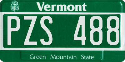 VT license plate PZS488