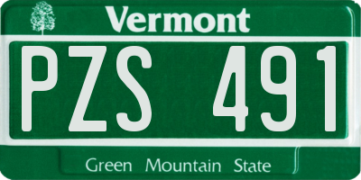 VT license plate PZS491