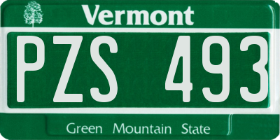 VT license plate PZS493