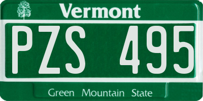 VT license plate PZS495