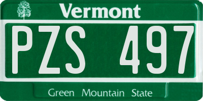 VT license plate PZS497
