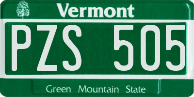 VT license plate PZS505