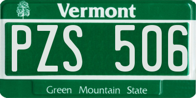 VT license plate PZS506