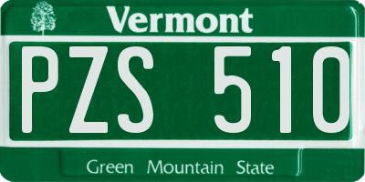 VT license plate PZS510