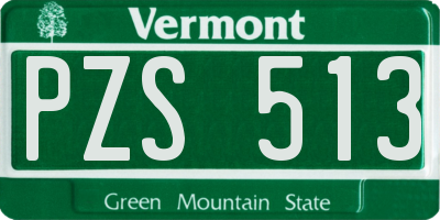 VT license plate PZS513