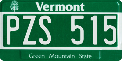 VT license plate PZS515