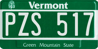 VT license plate PZS517