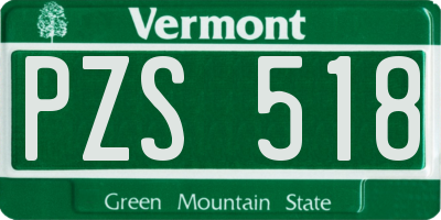 VT license plate PZS518