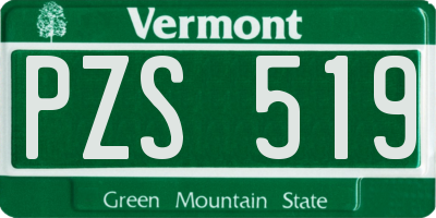 VT license plate PZS519