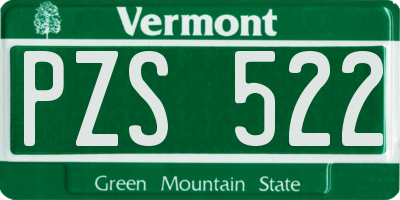 VT license plate PZS522