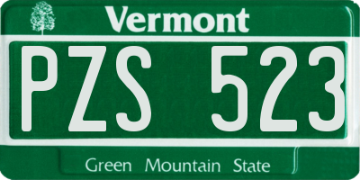 VT license plate PZS523