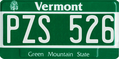 VT license plate PZS526