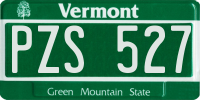 VT license plate PZS527