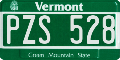 VT license plate PZS528