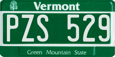 VT license plate PZS529