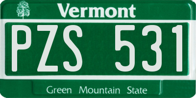 VT license plate PZS531