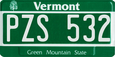 VT license plate PZS532