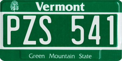 VT license plate PZS541