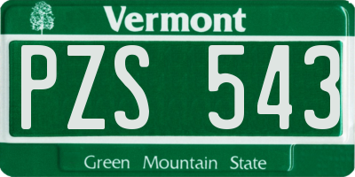 VT license plate PZS543