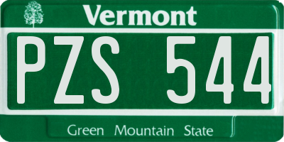 VT license plate PZS544