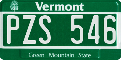 VT license plate PZS546