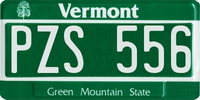 VT license plate PZS556