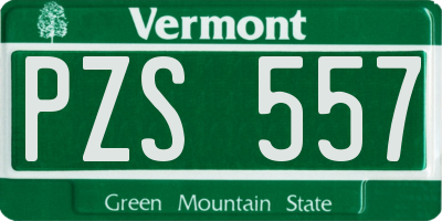VT license plate PZS557