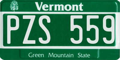 VT license plate PZS559