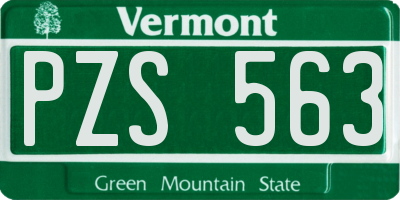 VT license plate PZS563
