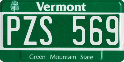 VT license plate PZS569