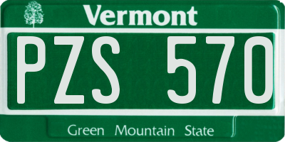 VT license plate PZS570