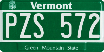 VT license plate PZS572