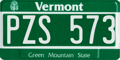 VT license plate PZS573