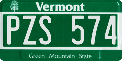 VT license plate PZS574