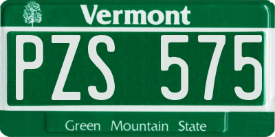 VT license plate PZS575