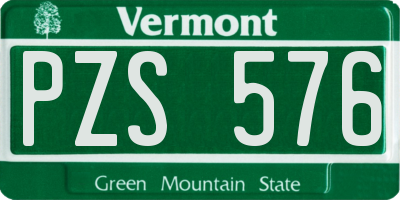 VT license plate PZS576