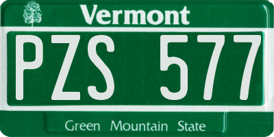 VT license plate PZS577