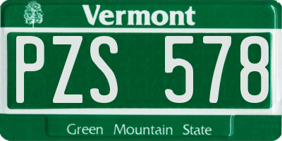VT license plate PZS578