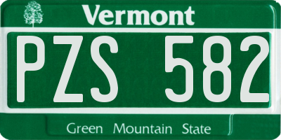 VT license plate PZS582