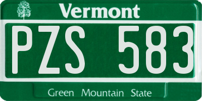 VT license plate PZS583