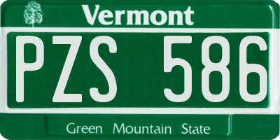 VT license plate PZS586