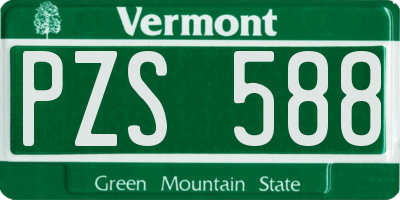 VT license plate PZS588