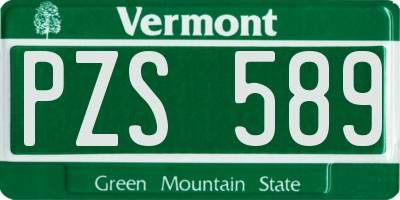 VT license plate PZS589