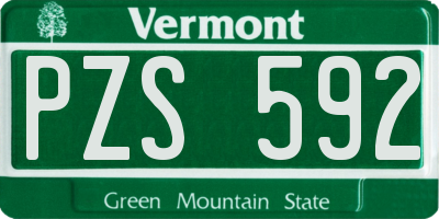 VT license plate PZS592