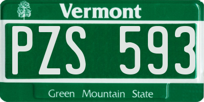 VT license plate PZS593