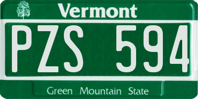 VT license plate PZS594